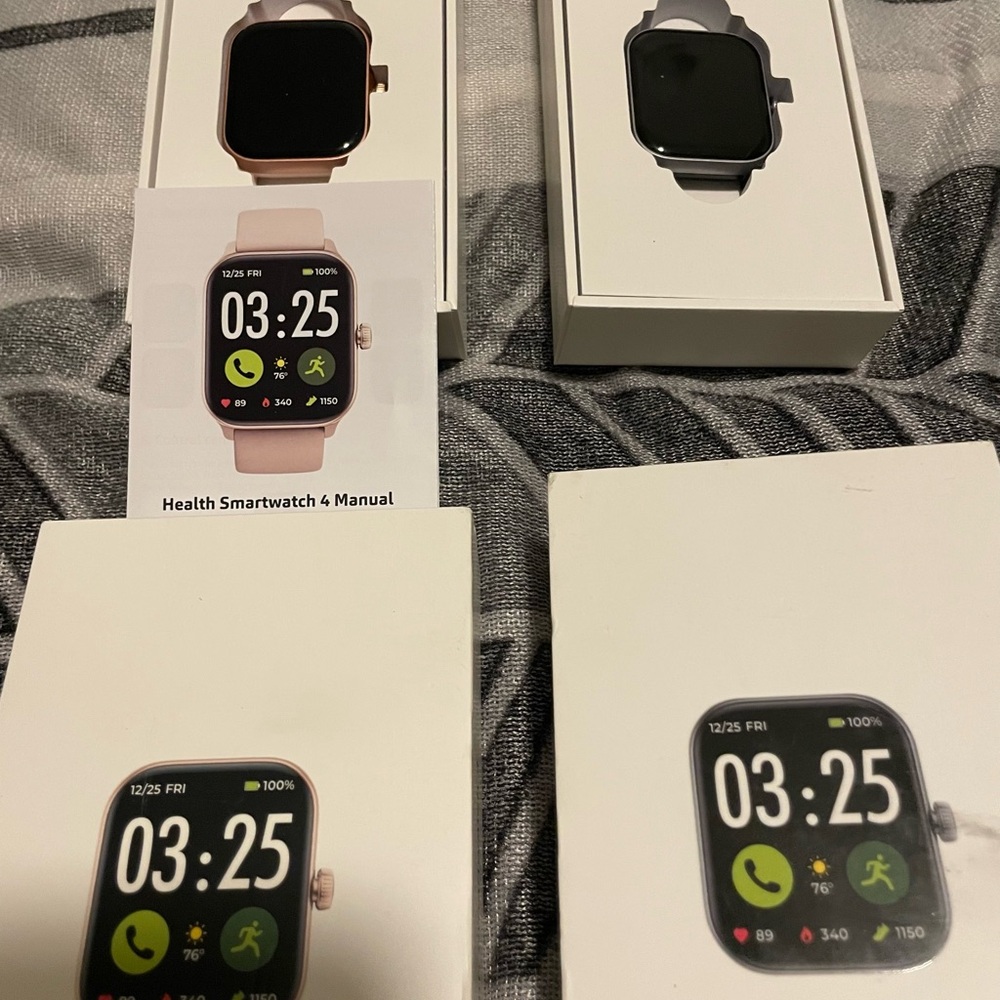 Smartwatch with Health Features - Black and Rose Gold